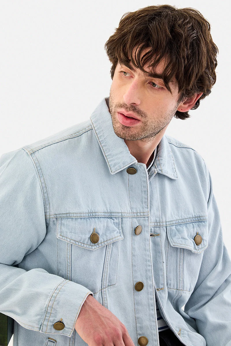 SNITCH Double Pocket Washed Denim Jacket